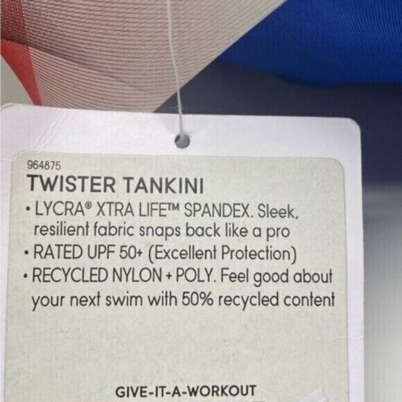 Athleta Womens‎ Twister Tank Tankini Top Swim Adjustable Straps Blue - Picture 10 of 11